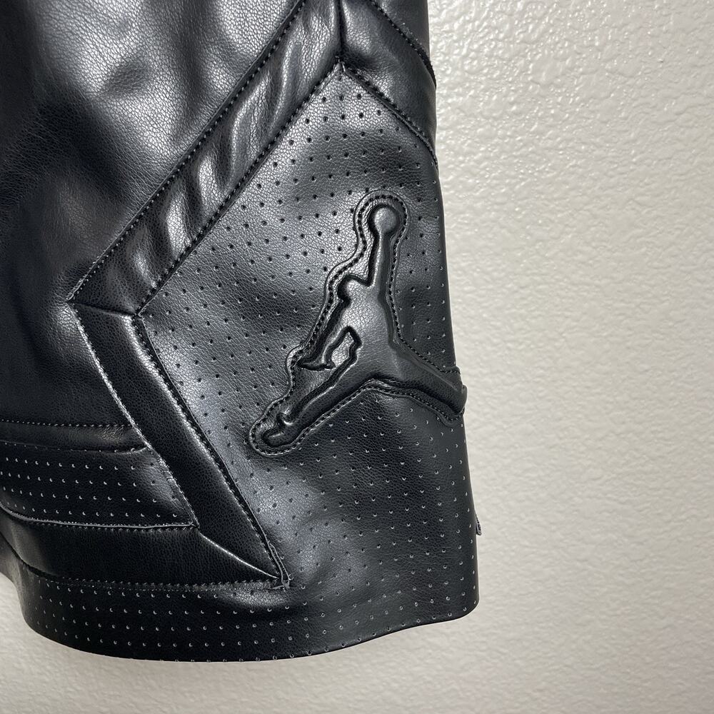 Nike Air Jordan Faux Leather Loose Fit Shorts Black HV0077-010 Size 3XL RARE - Picture 2 of 9
